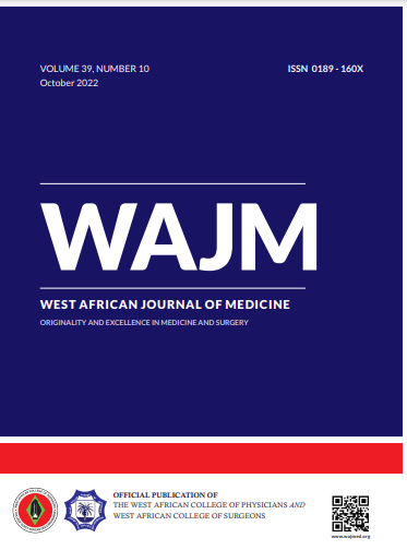 					View Vol. 39 No. 10 (2022): The West Africa Journal of Medicine
				