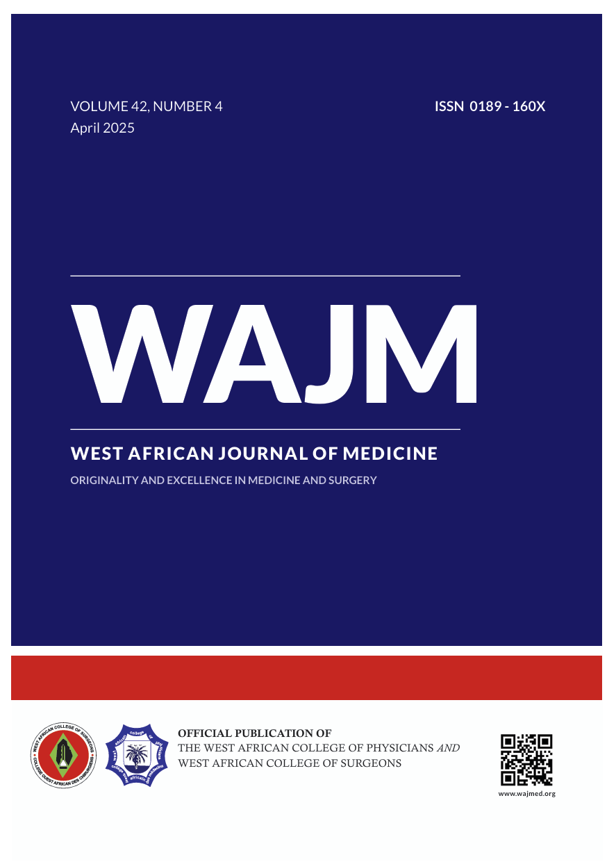 					View Vol. 42 No. 4 (2025):  The West African Journal of Medicine
				