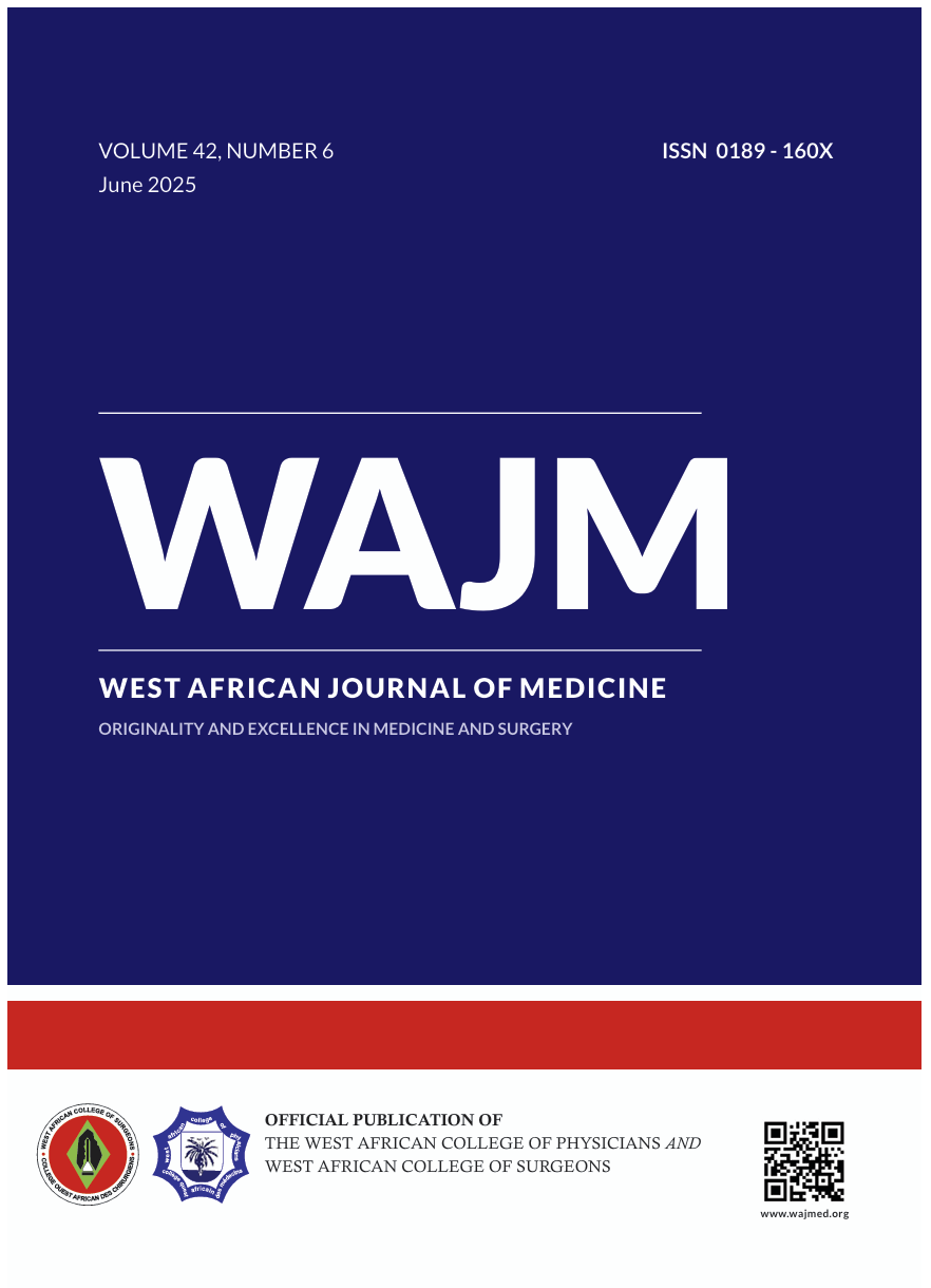 					View Vol. 42 No. 6 (2025):  The West African Journal of Medicine
				